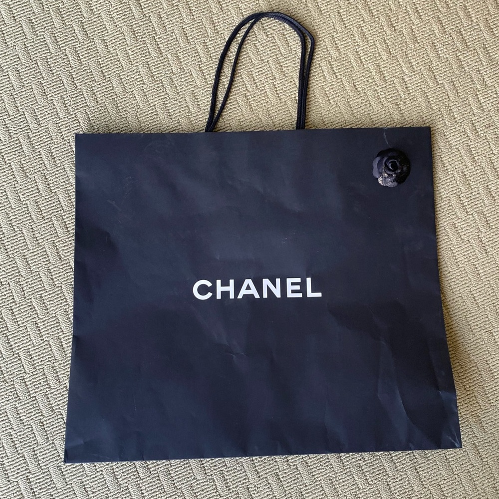 Authentic Chanel paper shopping tote